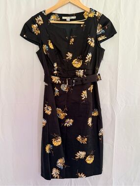 Boden Floral Belted Pencil Skirt Dress - Size 4